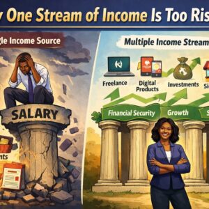 Illustration showing multiple income streams versus a single income source